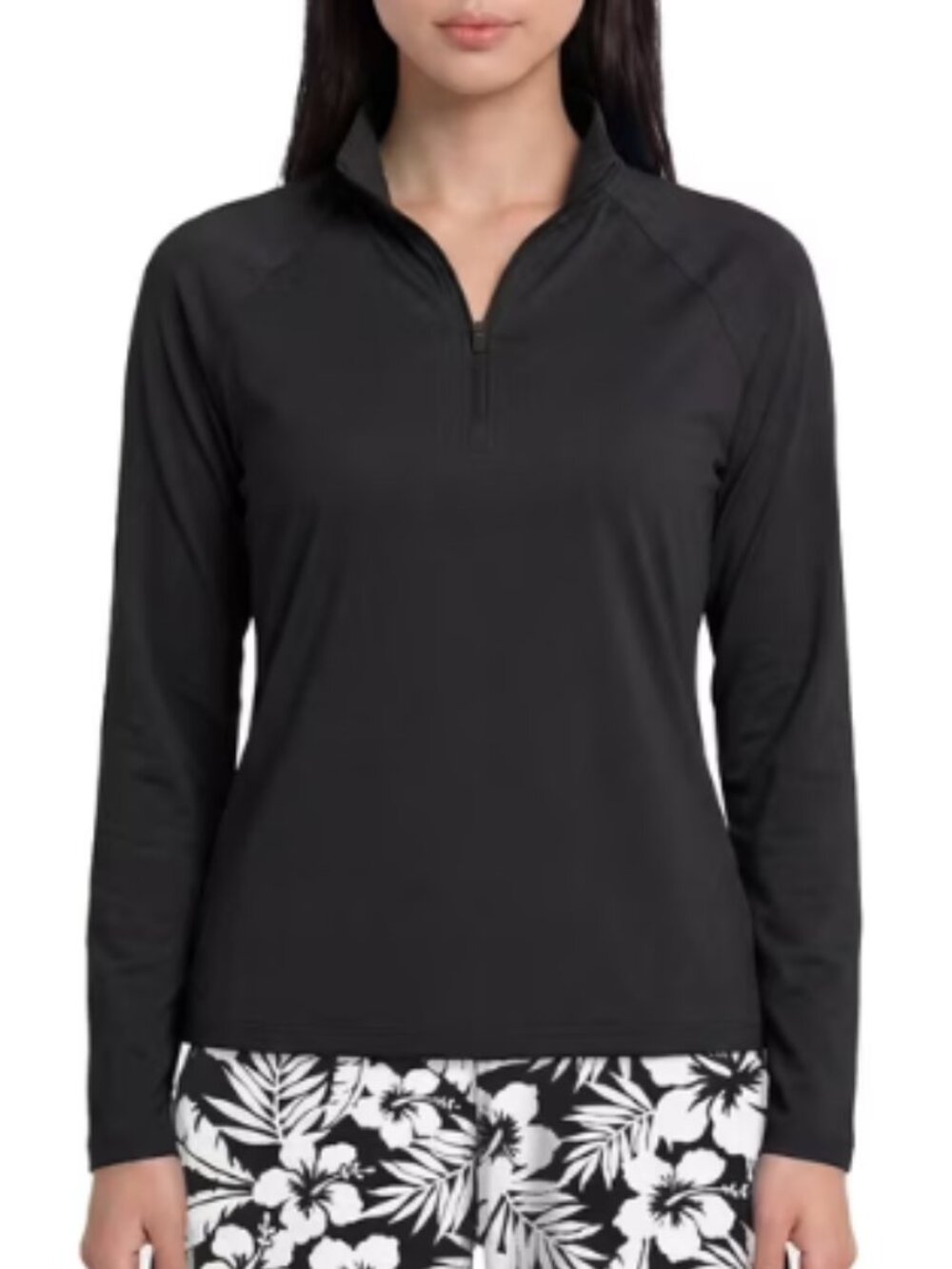 Lands' End Women's Quarter Zip Rashguard - XXL